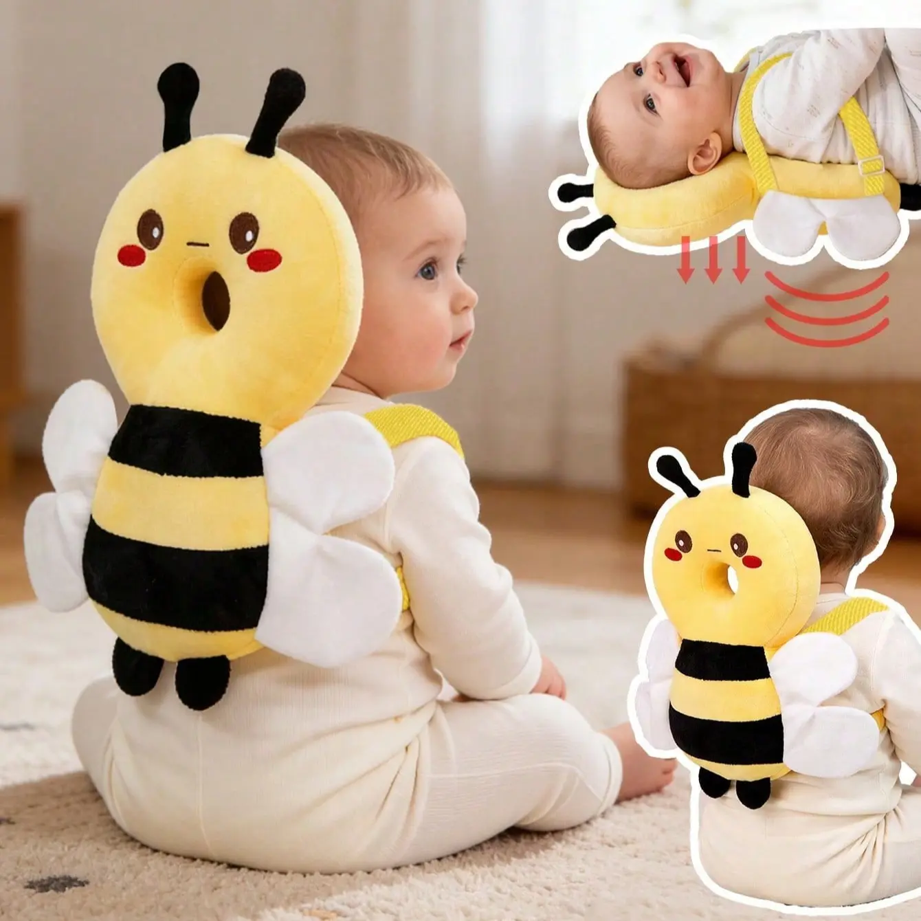 Second Generation Baby Head Protection Pillow, Adjustable Cushion for Crawling and Walking, Ideal for Christmas, Large Size