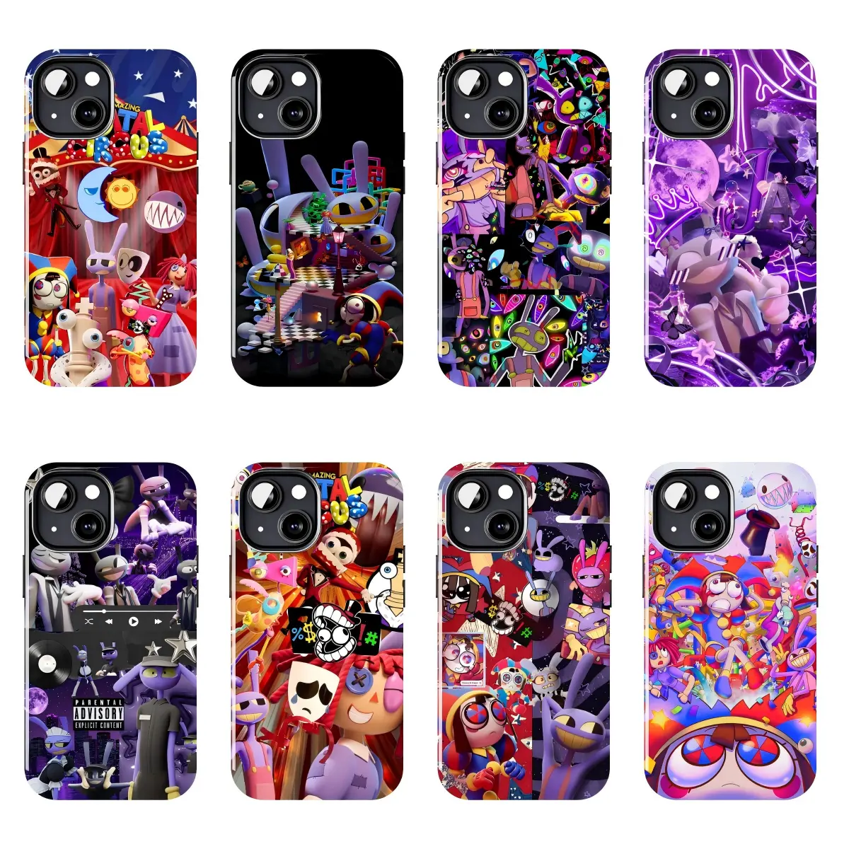 Digital Circus Collage Shockproof Phone Case with Protection, Compatible with iPhone 11-17 Pro Max/Plus and Samsung Galaxy S23-25 Mobile Phone Accessories, Safety