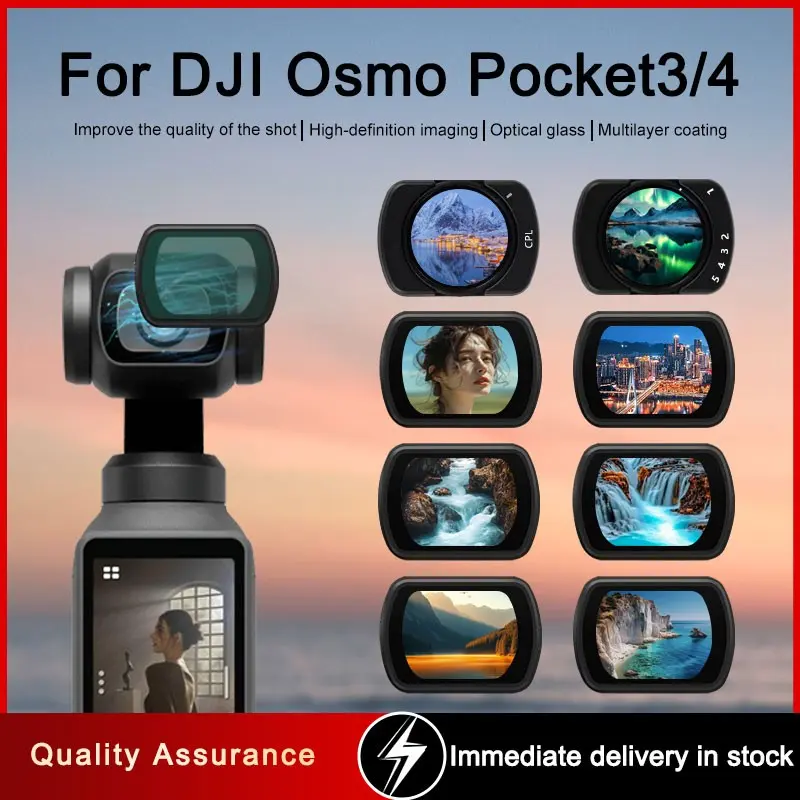 Dji Pocket 3/4 Magnetic Filter Cpl Adjustable Polarizer Nd Graduated Neutral Density Lens Accessory Nd Filters Photography Equipment for High-Quality Photography