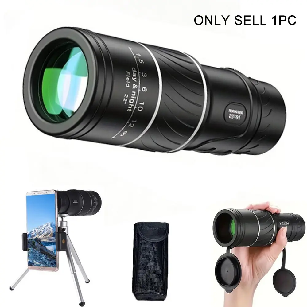 16x52 Single-Power Telescope, Monocular Telescope, Anti-Slip Texture, High Magnification Clarity, Ideal for Scenic Views, Campus Events, Outdoor Teaching, Outdoor Monocular Telescopes
