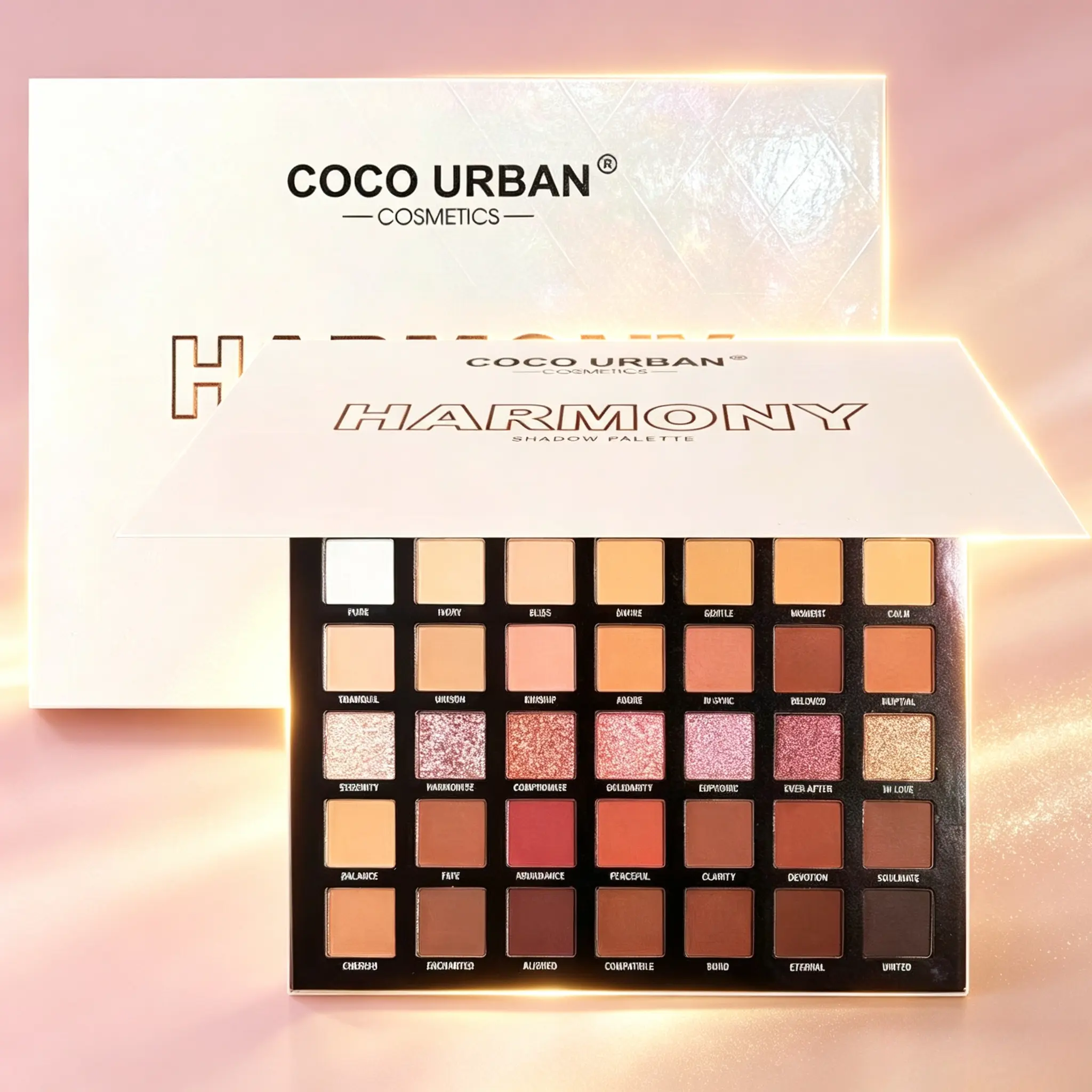 Glossy Matte Mixed 35 Color Eyeshadow Palette, Eye Shadow Makeup - Warm Orange-Brown-Gold Shimmer Color - Soft Atmosphere Look - Fine Shimmer - Smooth and Matte - Good Blending - Mirror Finish - Suitable for Home and Travel - Portable