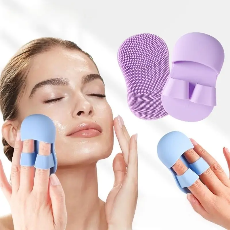 3-Pack Deep Cleansing Facial Blackhead Remover Brush, Mini Finger Wash Brush, Soft Silicone Gentle Massage Makeup Removal Face Cleaner, Portable