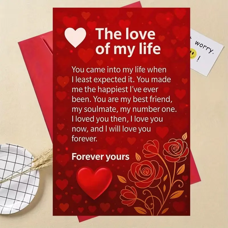 1SET Fun Gifts: Romantic Heart-Shaped Cards for Your Soulmate—Perfect for Anniversaries, Valentine's Day, and Special Occasions—Express Your Love Forever. Christmas Gifts.