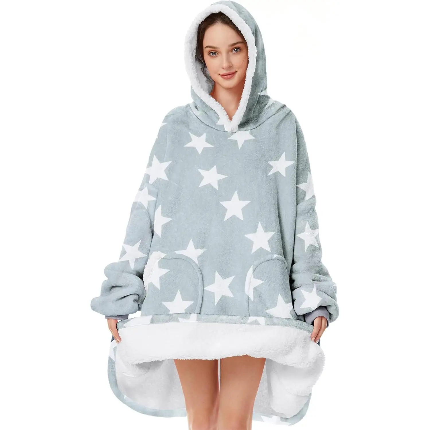 Blanket Hoodie Wearable Blanket Kids and Adult Gift Comfy Blanket Hoodie Oversized Sweatshirt Fleece