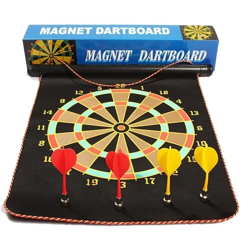 12 Inch/15 Inch Magnetic Dart Board, Dual-Sided Magnetic Target, Includes 4/6 Darts, Perfect for Indoor Outdoor Games, Dart Set