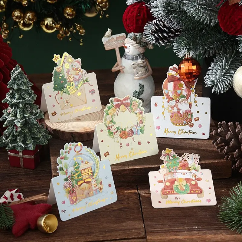 60 Christmas Greeting Cards, 6 Designs, Back, Perfect for Birthdays, Gifts, Students, Floral Shop, Blessing Cards