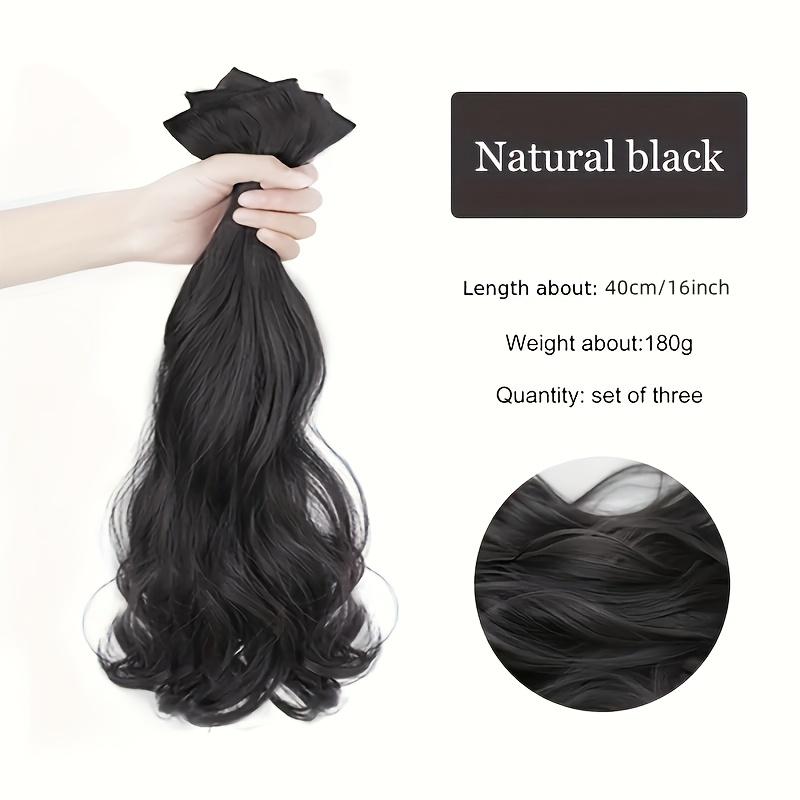 Women's long hair extensions, invisible seamless volumizing hair extensions, large wavy hair pieces, three-piece set
