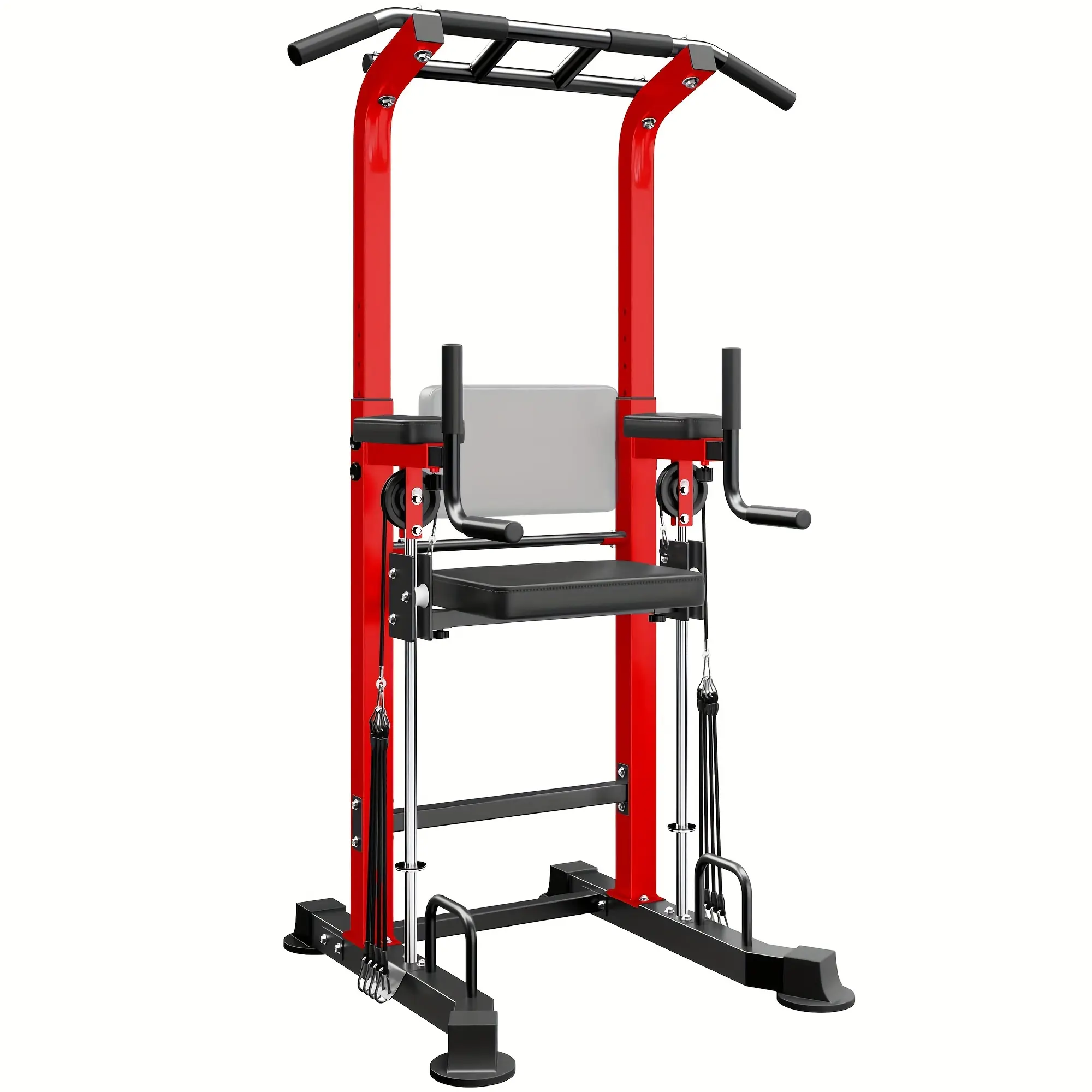 Dip Station Pull Up Bar for Home Gym Multi-Function Adjustable Height Strength Training Workout Equipment