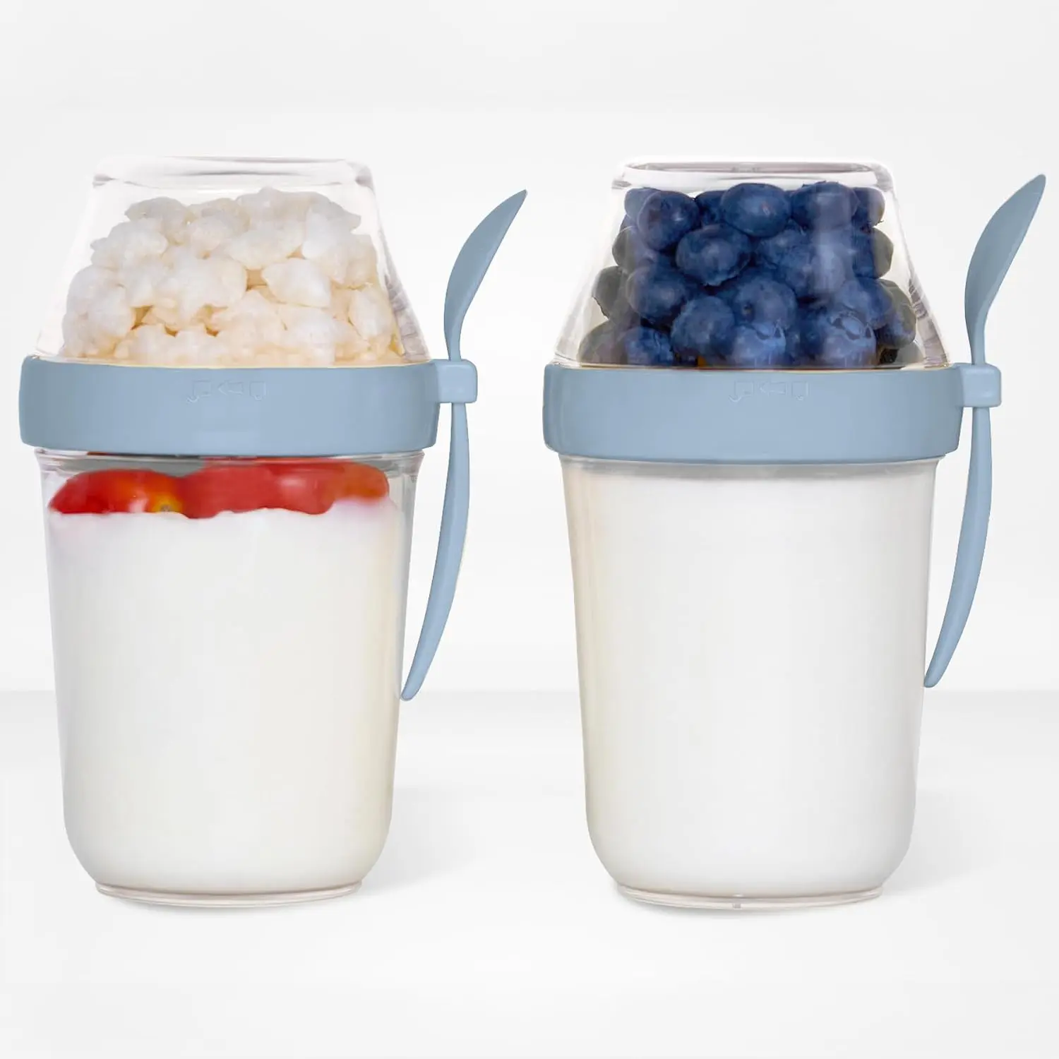 the Go Yogurt Parfait Snack Cup with Lid  Leak Proof,  Travel Container with Spoon + Fruit & Granola Holder for To Go Cereal, Overnight Oats,  Pudding Jar (2, )