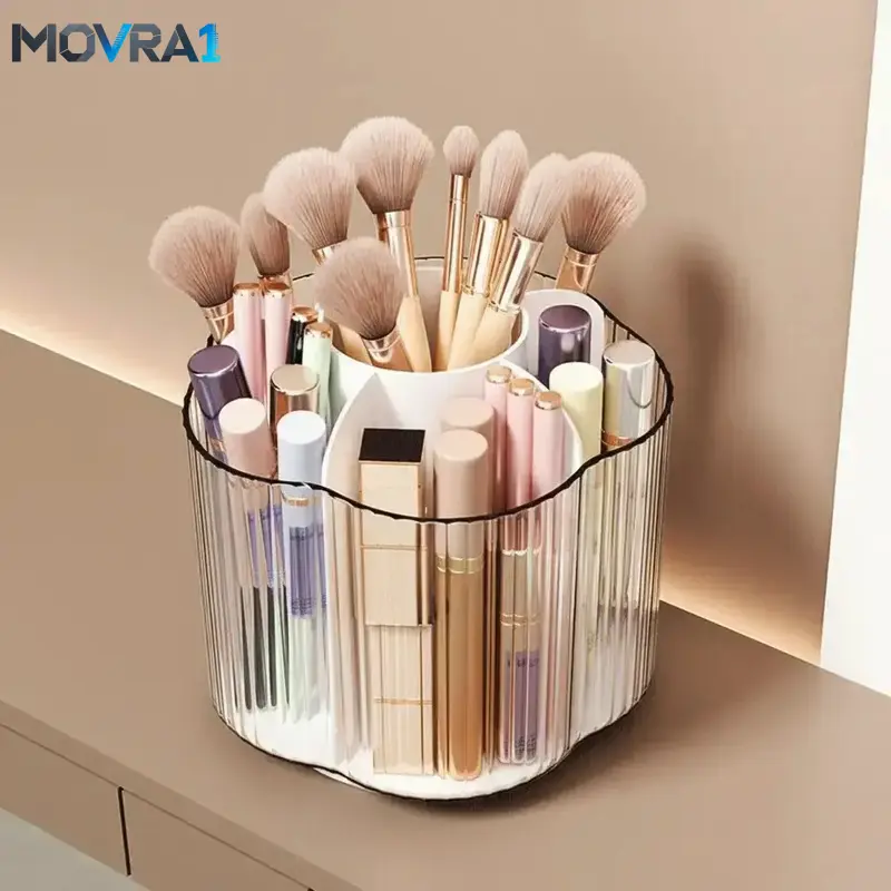 MOVRA1 Clear Multi-grid Makeup Holder, Rotatable Cosmetic Organizer, Portable Makeup Storage Box Home Dormitory, Durable Storage Organizer