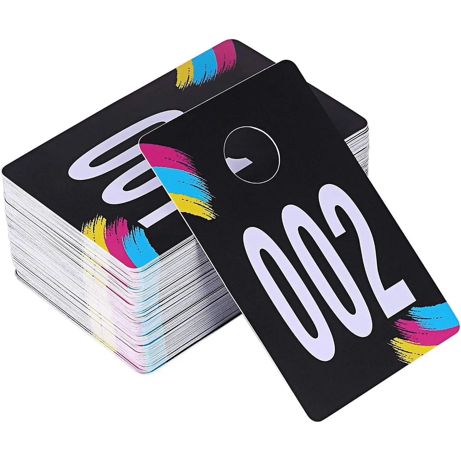 Live Plastic Number Tags, Normal & Reverse Mirror Image Coat Room Checks for Facebook Live, Reusable Hanger Cards for Clothes, 100 Consecutive Numbers (001-100)