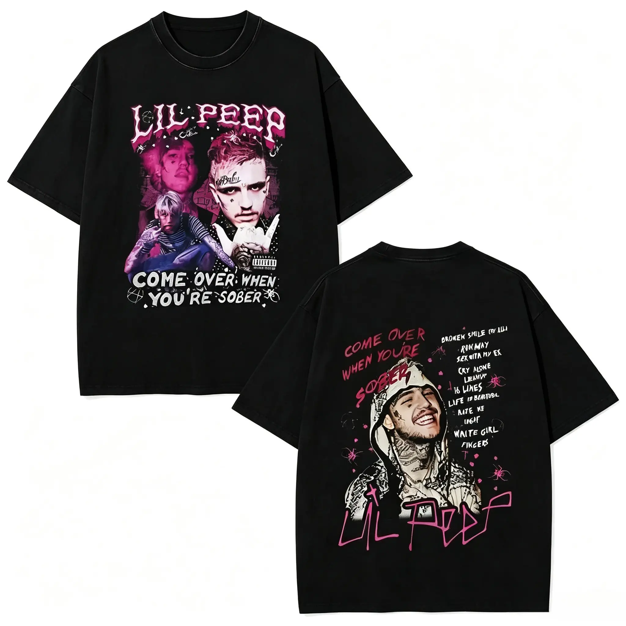 Vintage Lil Peep Double Sided Vintage Tee, Hip Hop Unisex Streetwear Top Hip Hop Daily Wear graphic t-shirts good graphic tees men's graphic tees funny tshirt
