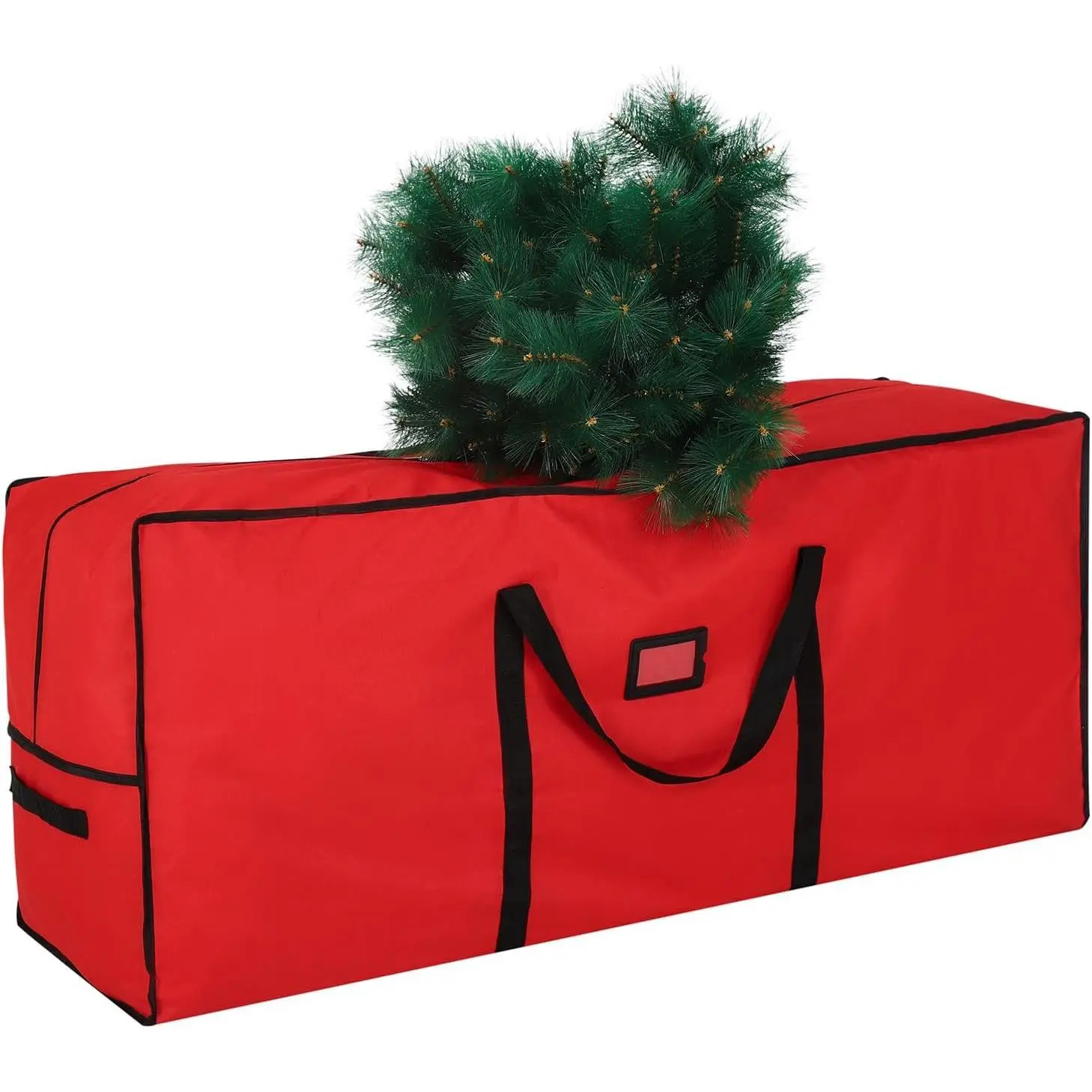 Large Christmas Tree Storage Bag 7.5 ft, 600D Oxford Fabric Heavy Duty Christmas Tree Container, Waterproof Xmas Artificial Tree Storage Box with Reinforced Handles and Dual Zippers, Red