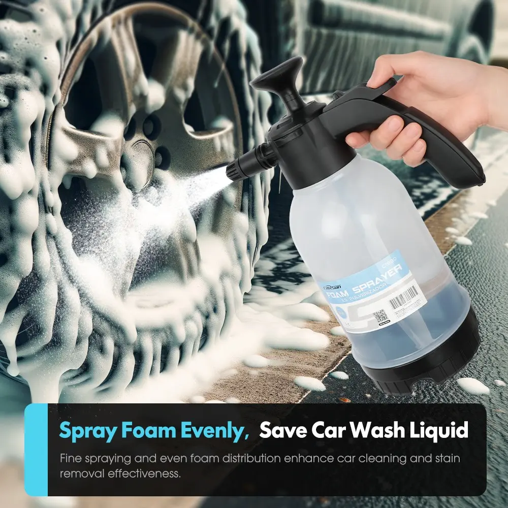 Professional Foam Sprayer, 2L Hand Pump Pressure Sprayer, Adjustable Nozzle, Ideal for Car Detailing, Car Wash Sprayer, Efficient Cleaning Tool