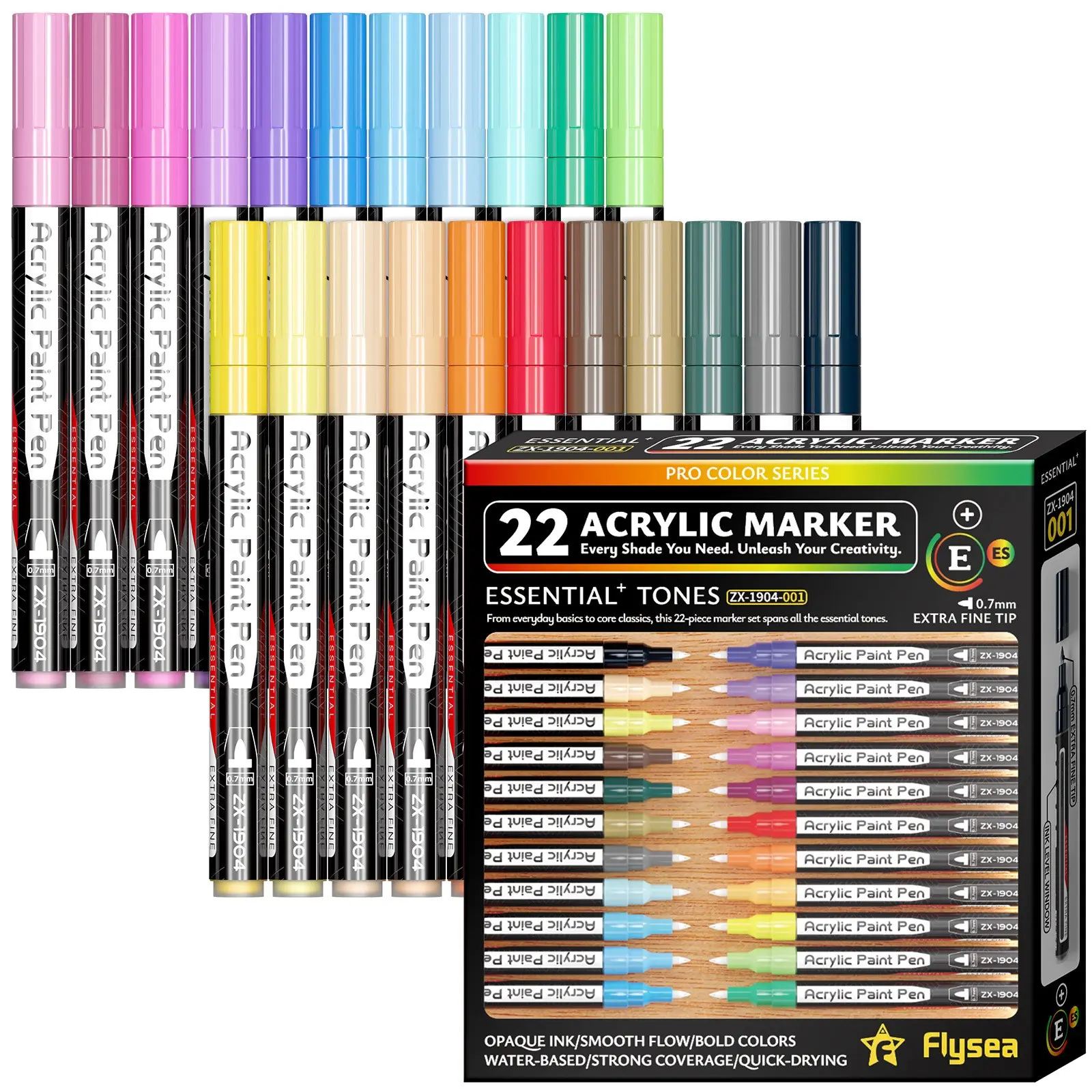 22 Colors 0.7mm Acrylic Paint Pens Set, Acrylic Markers, No Bleed Art Brushes, Ideal for Students, Drawing, Graffiti, Handmade Crafts, Layerable Pigments, Diy Painting Supplies