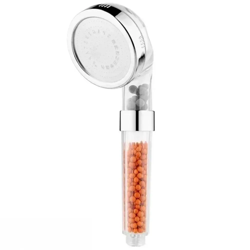 1pc for Bathroom with Filter Beads Filtered Shower Head New ABS High Pressure Water Saving Spray Handheld Clear Showerheads