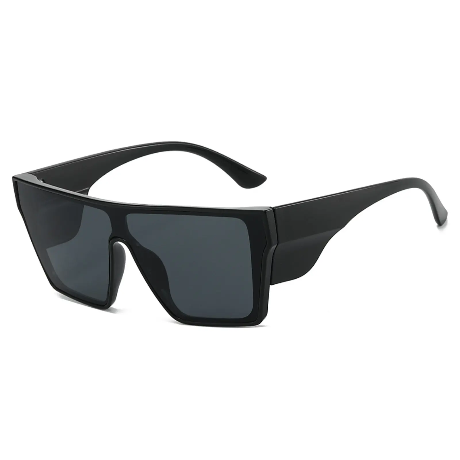 Flat Top Shield Sunglasses for Women Men, Trendy Oversized One Piece Square Sun Glasses, UV Protection Wide Frame Shades, Fashion Streetwear Eyewear for Driving Beach Vacation Outdoor