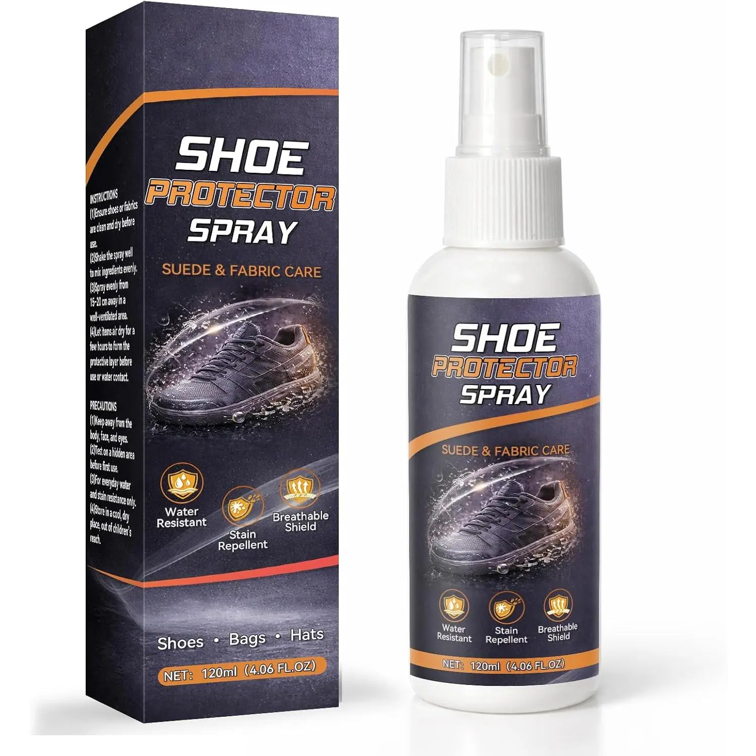 Shoe Protector , Suede Shoe Protector, Rain Stain Guard,  Coating, Breathable, Suitable for Shoes for Suede Leather Sneakers Boots, Canvas Fabric,120ml