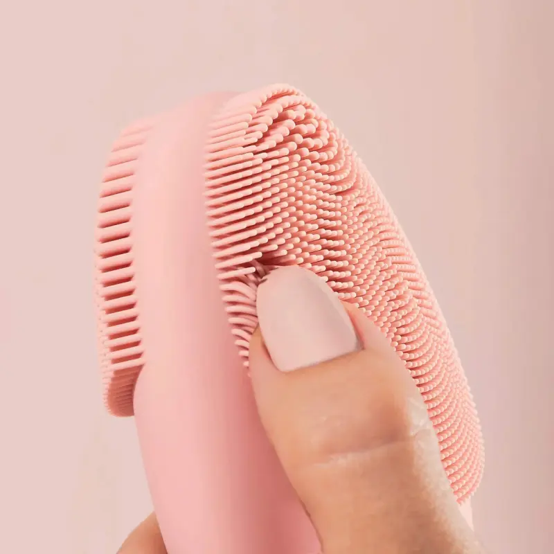 Korean Rechargeable Silicone Ultrasonic Facial Cleansing Brush with Rechargeable Battery, 5-Speed Waterproof Skin Care Tool for Deep Pore Exfoliating and Firming, Skin Rejuvenation, Variable Speed, Gentle Touch, Deep Cleanse, All Skins