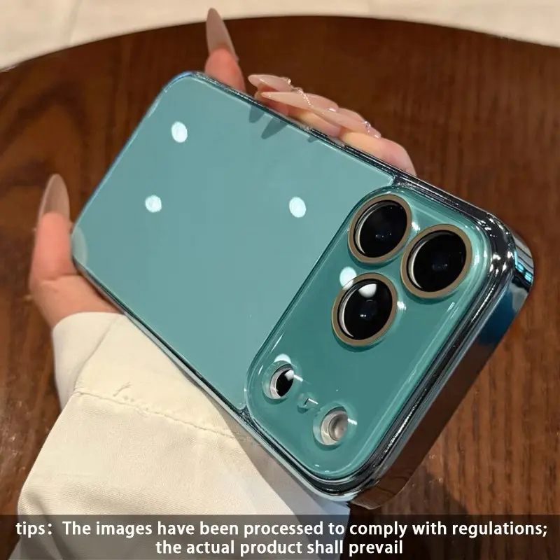 Simple Fashion Glass Back Anti-Drop Phone Case Cover, Compatible with iPhone 17 Pro Max 16 Pro Max 16 15 14 13 12 11, Durable Protection