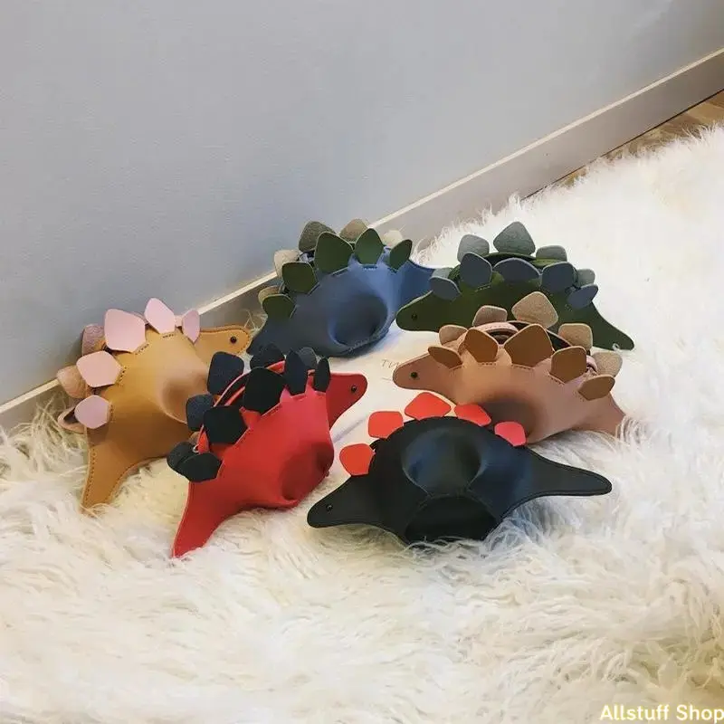 Dinosaur Shaped Nylon Crossbody Bag - Cartoon Faux Leather Shoulder Bag, Colorful Plush Animal Wallet for Sports & Outdoor Protective Gear Accessories Creative Design Bag Artsy Bag