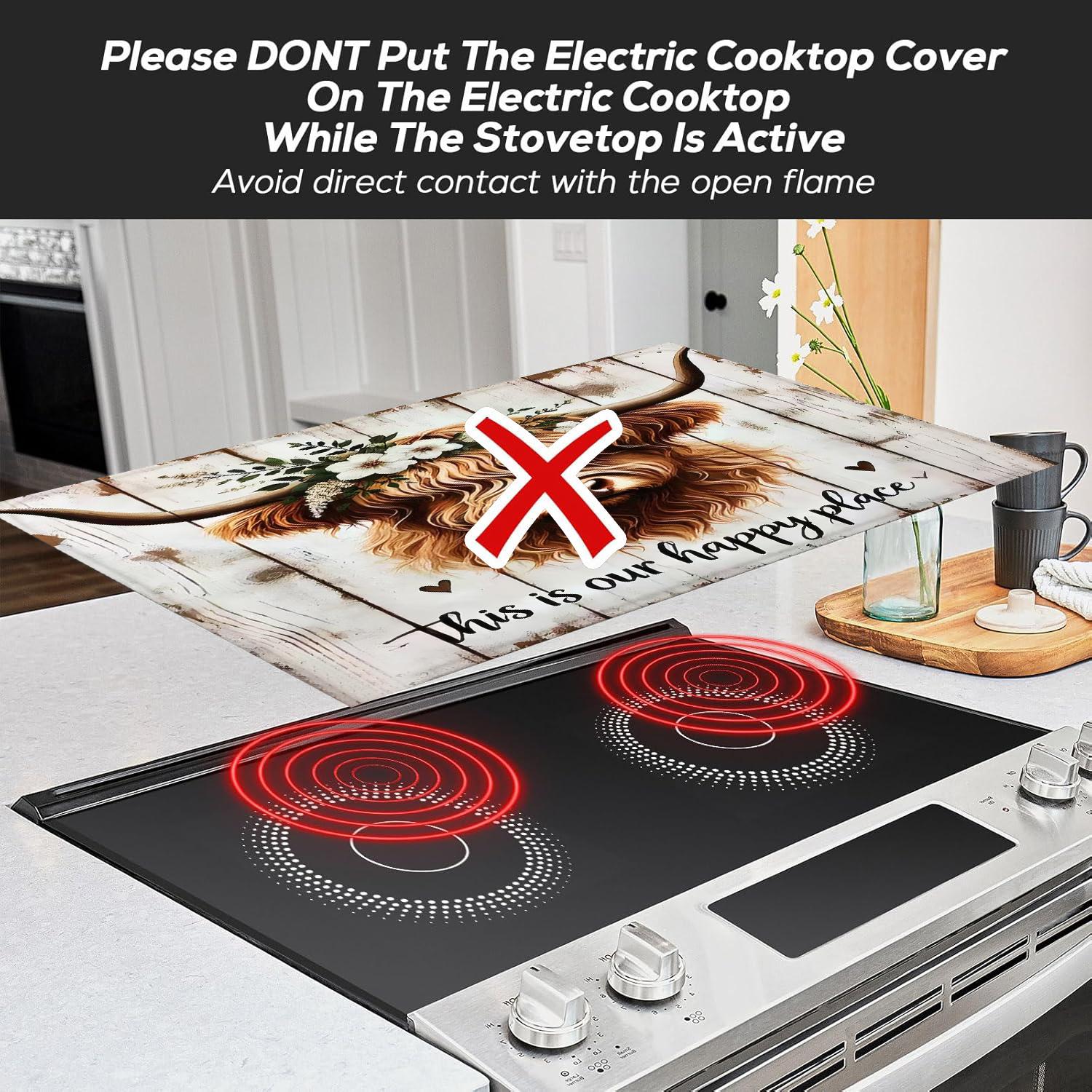 Soft Magnetic Stove Top Protector Pad, Cow Design, Stylish, Scratch-Resistant and Easy to Clean, Multi-Purpose for Any Kitchen, Spring and Summer Home Decor
