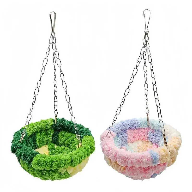 Hanging Bird Cage Bed for Parrots, Love Birds, and Small Pets, Parrot Hammock Nest, Easy Assembly Cage Accessory for Indoor Birds and Hamsters