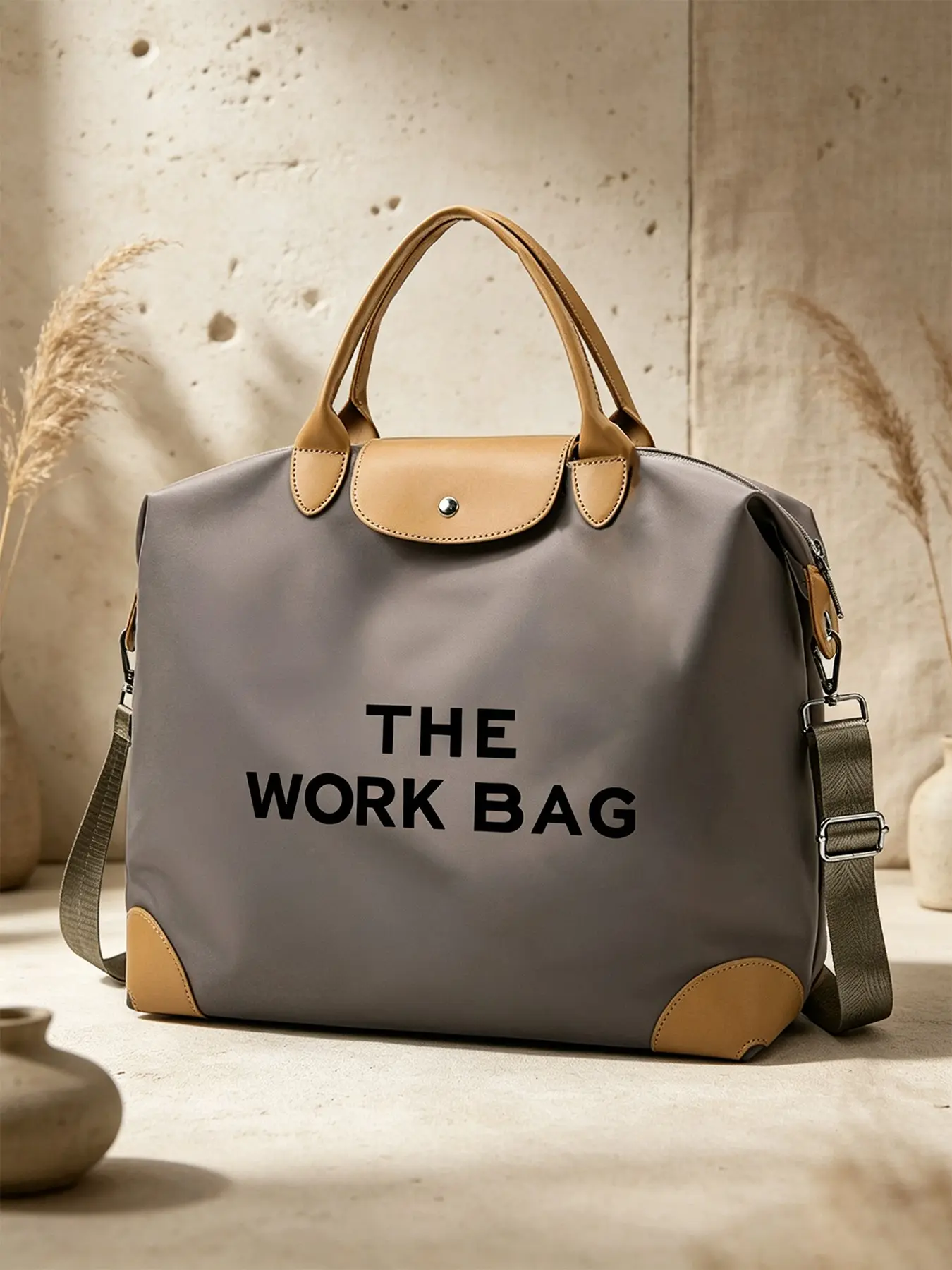 The Work Bag Print Commuter Tote Bag, Large Capacity Durable Shoulder Crossbody Bag, Trendy College Style, Unisex School Bag, Multiple Colors Available