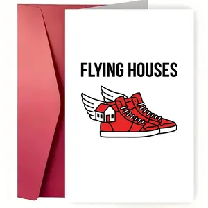 🏡 Real Estate Thank You Card Pop By Single 1-Pack, Premium 300GSM Realtor Marketing Referral Note Card with 1 Vibrant Red Envelope, Practical Housewarming Closing Appreciation Gift for Client, Unlined Blank Inside 5x7" OPP Bag        🤝
