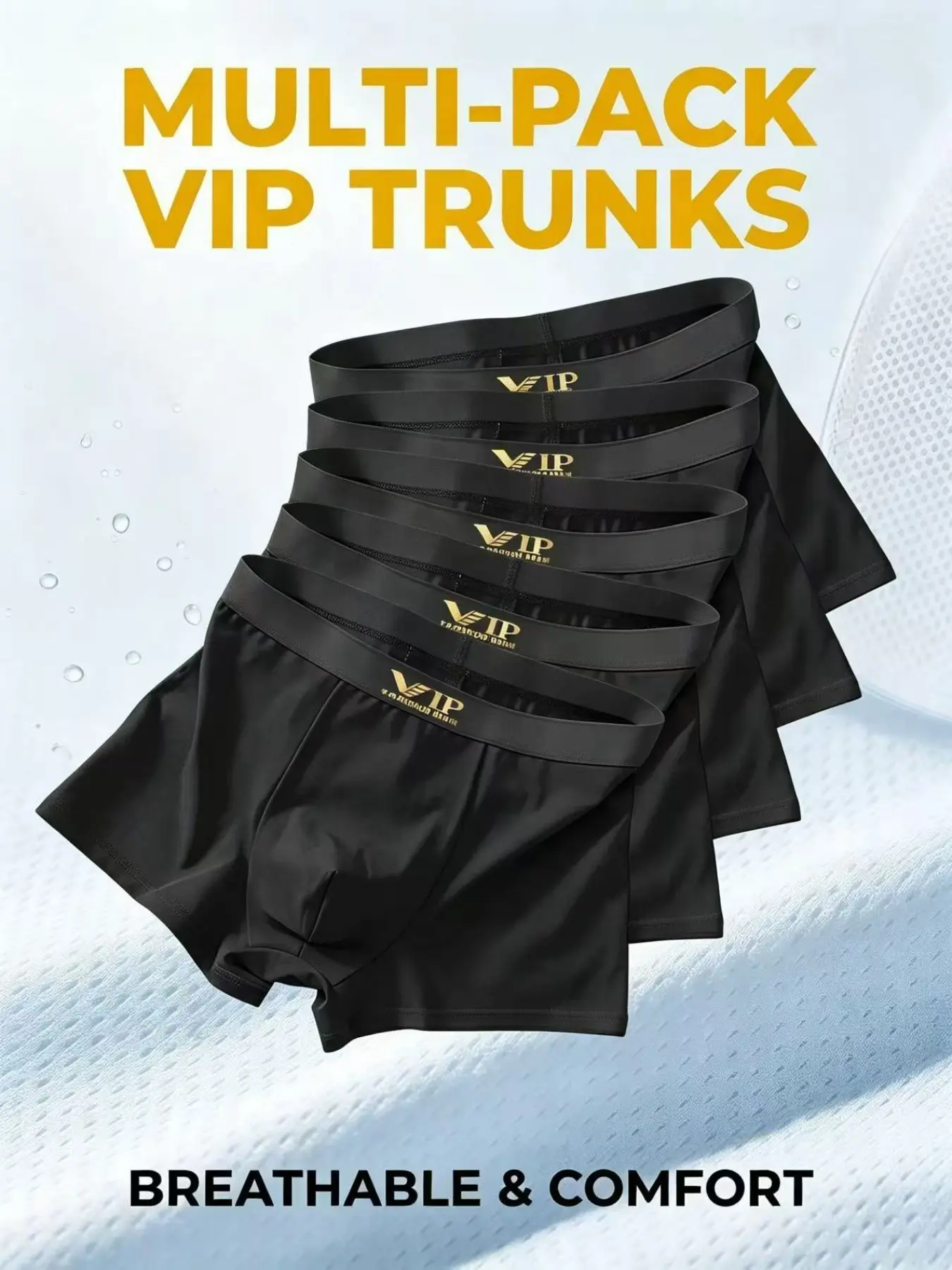 5/6/7 Pack Vip Men's Sporty Boxers, Sports Underwear, Workout Underwear, Soft Breathable Fabric, Elastic Letter Waistband, Comfort Fit, Ideal for Running and Fitness