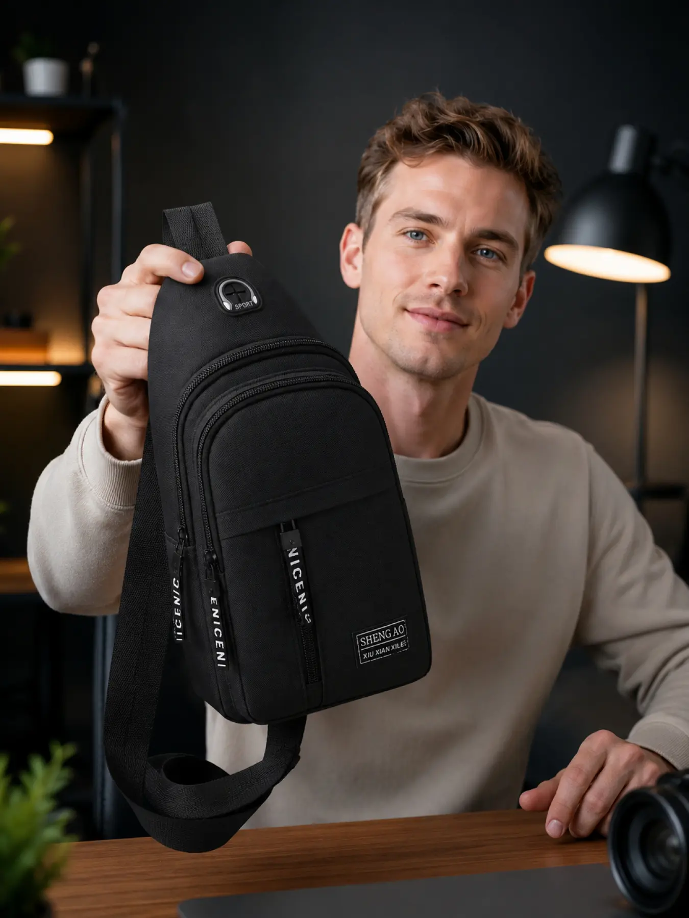 Fashion Chest Sling Backpack for Men and Women, Fashionable Casual Bag, Casual Crossbody Messenger Shoulder Bag for Outdoor Sports Travel Vacation Gym Shopping Work, Compact Lightweight Waterproof Daypack, Trendy Birthday Halloween Christmas Gift Choice