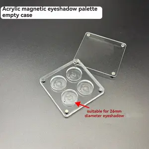 4-Grid Acrylic Magnetic Eyeshadow Palette, Fits 26mm Diameter, Detachable & Stackable, Self-Assembly Makeup Tool
