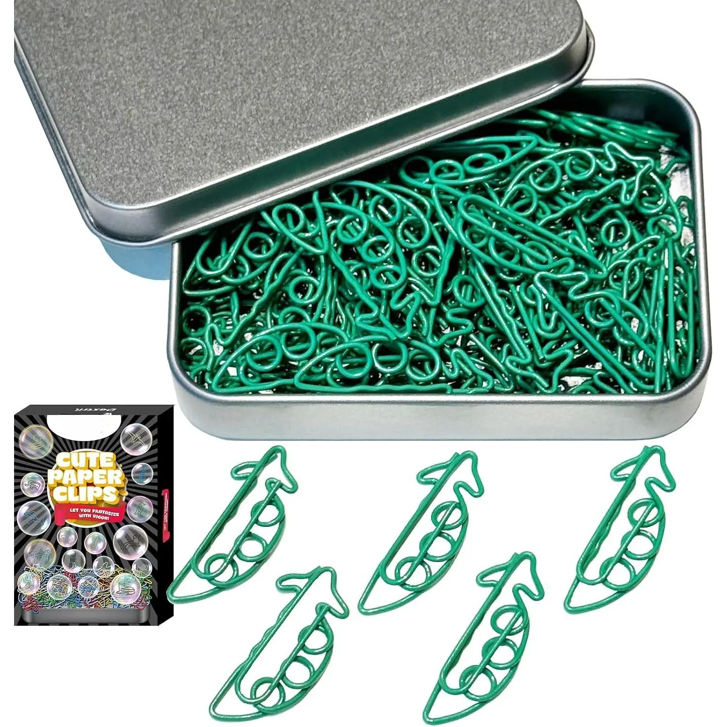 Cute Paper Clips, 60 count Pea Shaped Paper Clips Fun Bookmarks |  Colors Fun Office Gifts for Women Men Coworkers Teachers Students Girls Boys  to School Gifts Supplies