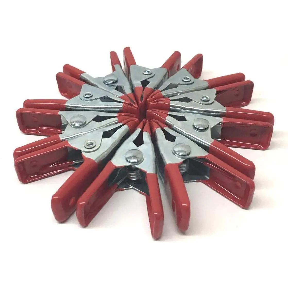 10 Pack 2 Inch Heavy Duty Steel Spring Clamps - Red