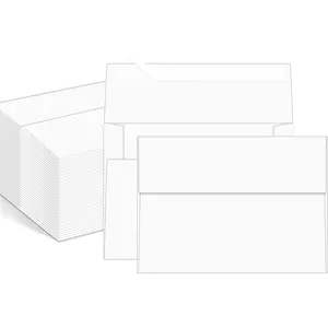 100 Packs A7 5x7 White Self Seal Printable Envelopes for Invitations Greeting Cards Weddings Photos Postcards Mailing