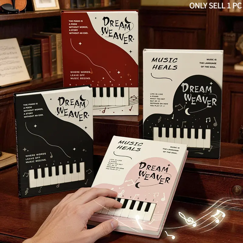 Playable Piano Notebook!Dream Weaver / Music Heals - Mini Piano Keys on Cover, Cute Kawaii Journal for Kids, Students, Music Lovers (Perfect Gift!)