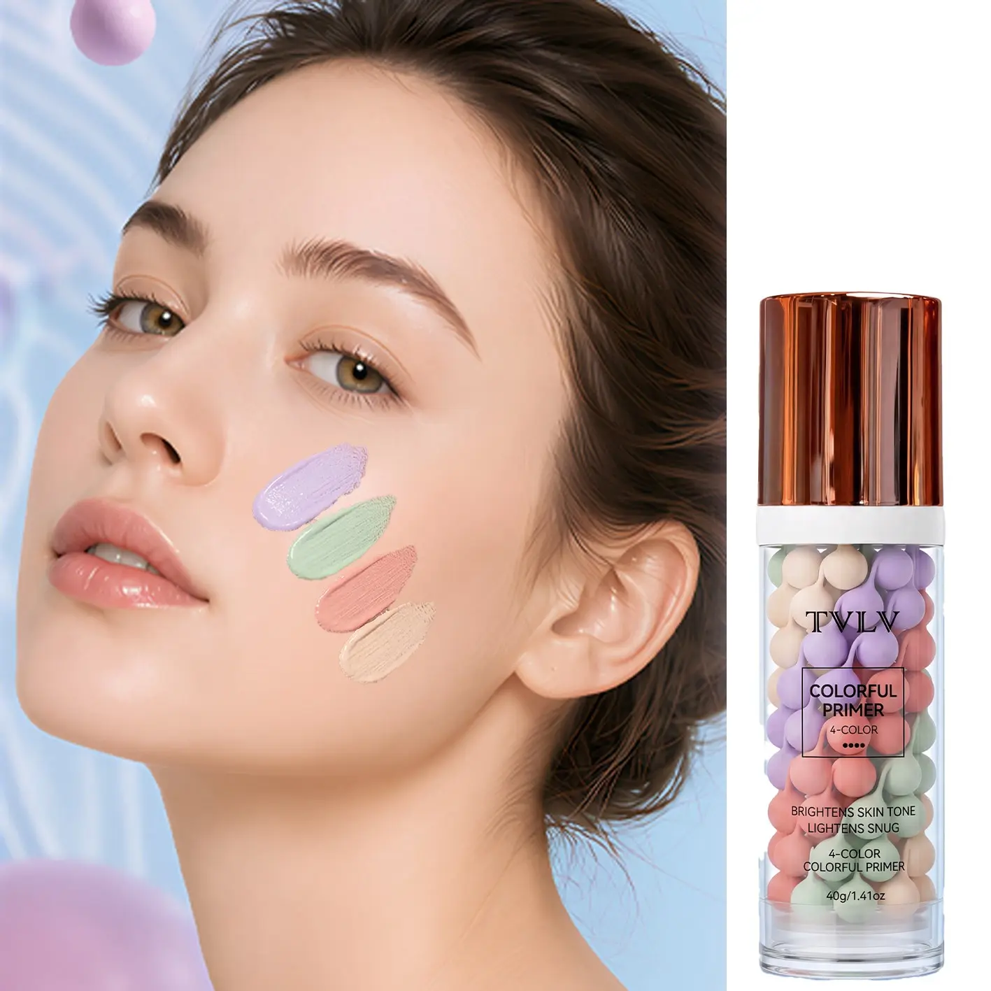 4-In-1 Color Correcting Foundation Cream, Brightening Moisturizing Oil Control, Long-Lasting Setting, Perfect Skin Tone