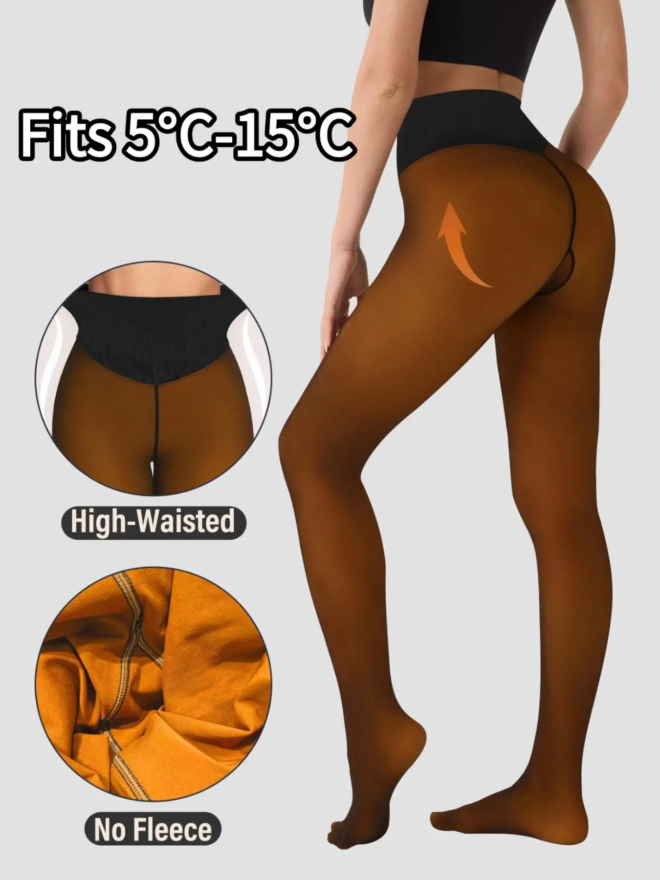 Women 120g Skin-Enhancing Shaping Tights, Ultra High Stretch Elastic Sheer Leg Panel Design, Warm Base Layer for Spring & Early Fall, Fits 5°C-15°C, Sexy Elegant Business Daily Outfit, Multiple Colors & Sizes Available