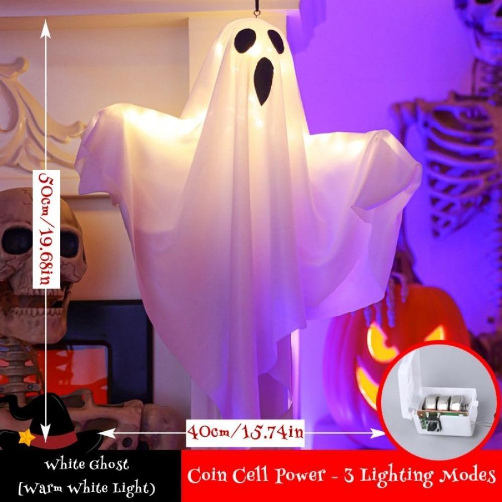 Halloween Ghost Shaped LED Light, 1/2 Counts Glowing Ghost Decorative Light, Outdoor Hanging Decor for Garden, Yard, Patio, Lawn, Party Home Décor