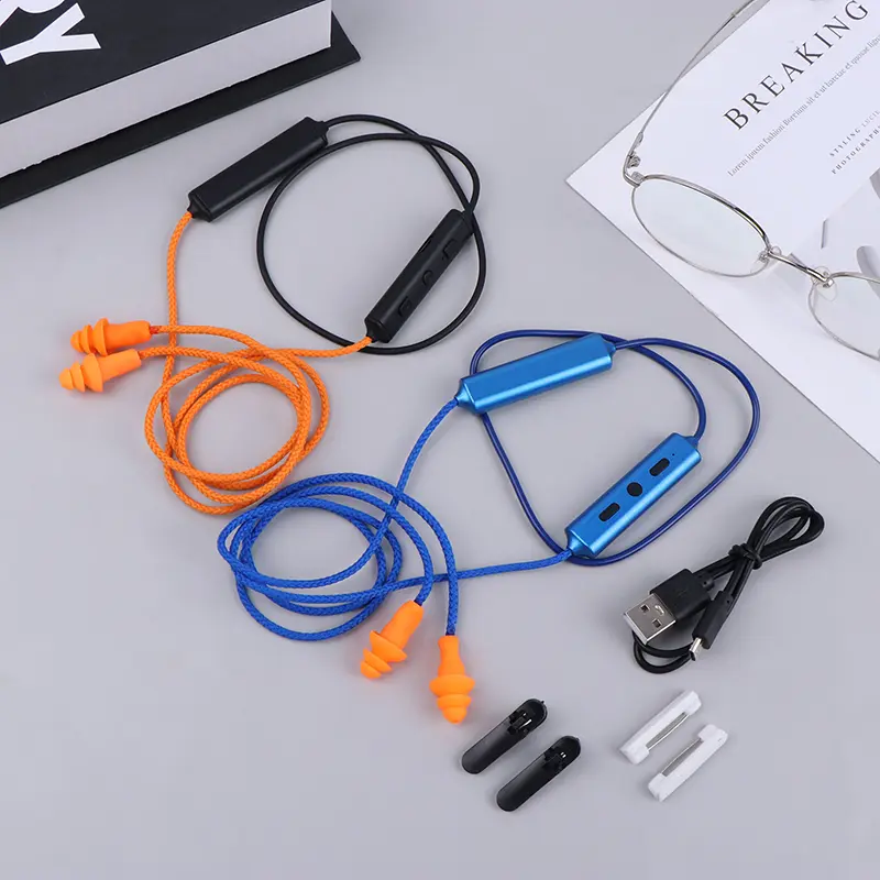 Imitation Labor Protection Ear Plugs Wired Bluetooth Headset For Work Noise Suppression Hearing Protection noise-canceling headphone compatible