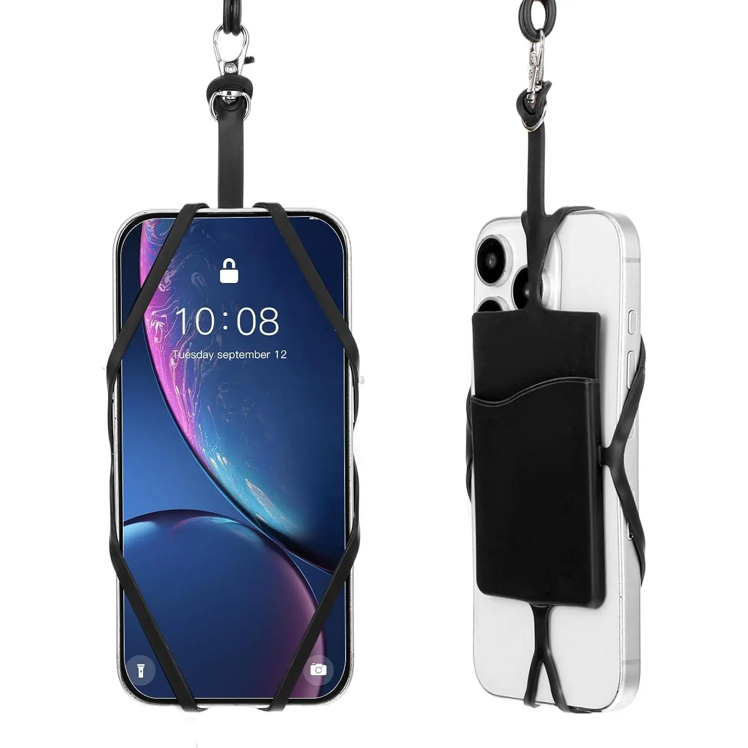 2 Pack Cell Phone Lanyard, Adjustable  Phone Lanyard with Card Pocket   Phone Holder for Around the  Compatible with  Smartphones