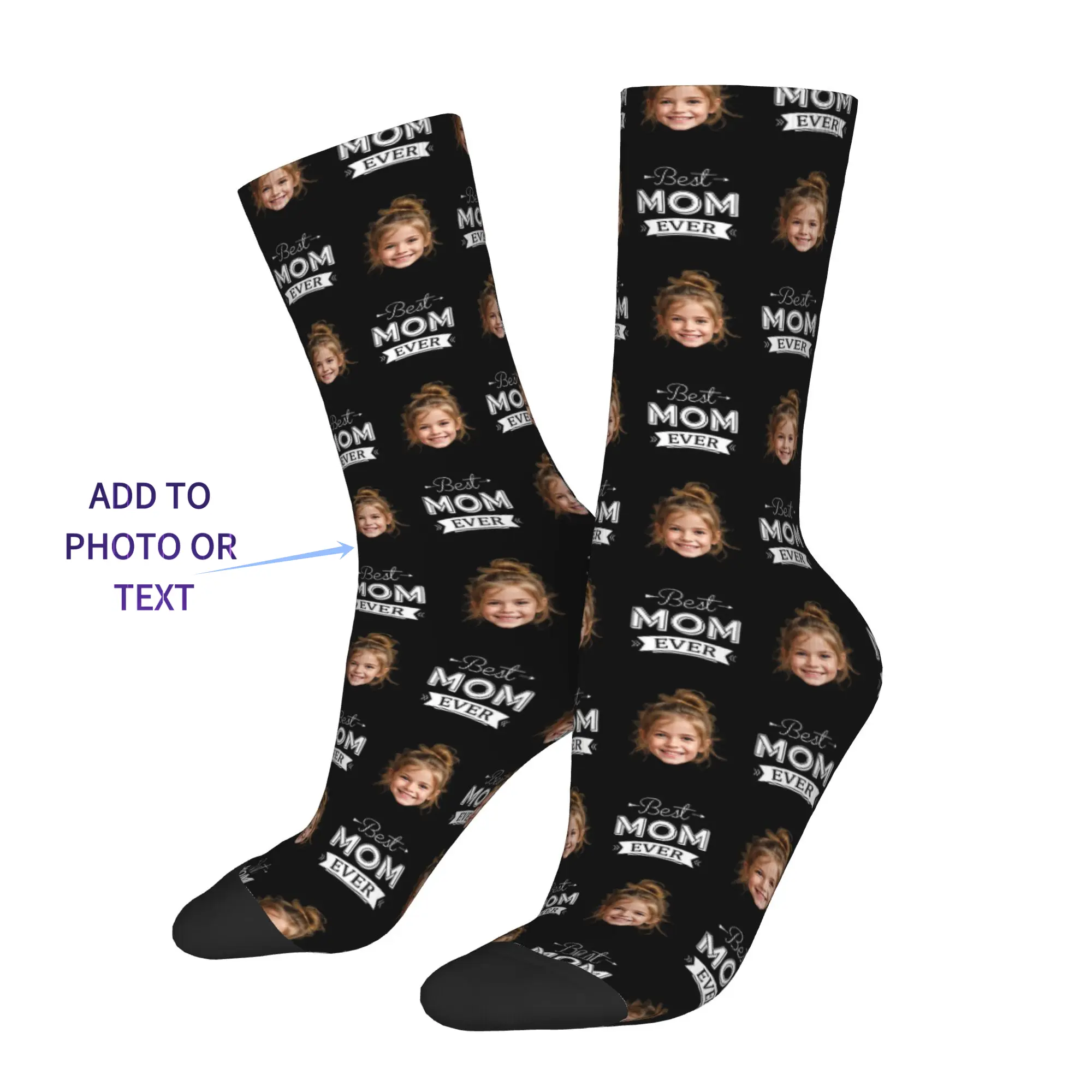 Customized Compression Sock,DIY Custom Graphic Crew Socks,Funny Novelty Causual Short Socks for Unisex Womens Mens Boys Girls,Custom Face Socks with Picture or Text Personalized,Perfect Gift