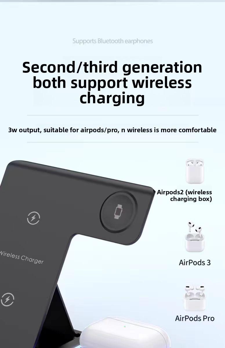 Acer S3 3 in 1 Wireless Charging Station, MagSafe Charger Stand Compatible, Qi2 15W Certified Palm-Sized Foldable Charger for iPhone 17/16, Apple Watch, AirPods (Non-Battery, Adapter Included)