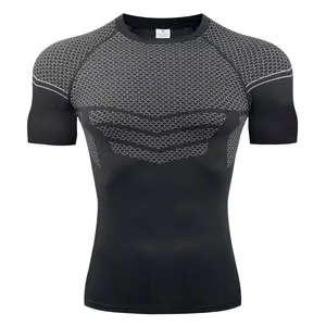 Men’S Compression Athletic T-Shirt, Short Sleeve Quick Dry Gym Shirt, Lightweight Stretch Workout Top For Fitness