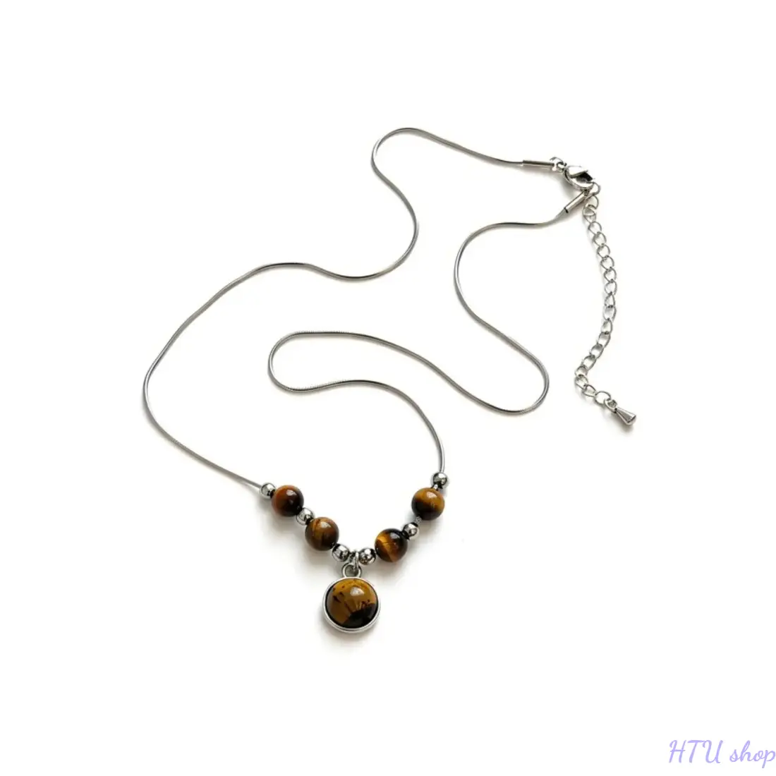 Tiger Eye Stone Pendant Necklace for Women and Men Fashion Party Daily Wear Jewelry