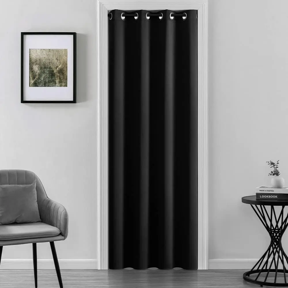 Doorway Curtain 39'' W x 78" L, Privacy Temporary Door Alternative Accodion Doors, Closet Curtain for Open Closet, Black : Home & Kitchen