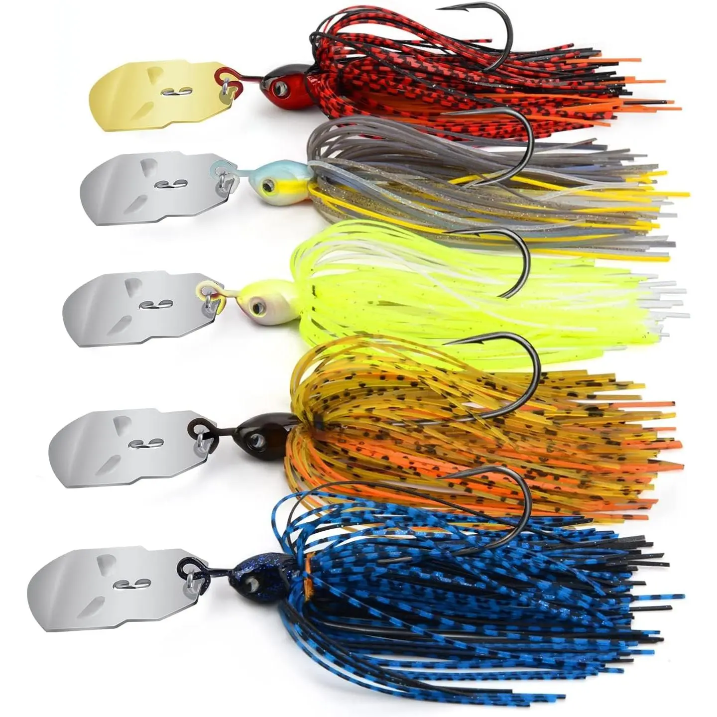 Fishing Lures, Multi-Color Kits, Irresistible Vibrating Action, Sticky-Sharp Heavy-Wire Needle Point Hooks, Popular 3/8 oz and 1/2 oz Sizes, Includes Storage Box