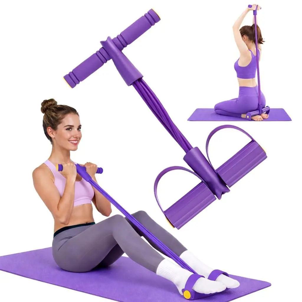 Multi-functional Pedal Resistance Band Trainer - Portable Home Gym Equipment, Women's Abs Workout Tool, Abdominal Muscle Trainer, Stomach & Tummy Training Equipment for Core Strength, Abs Workout Equipment, Stomach Workout Equipment