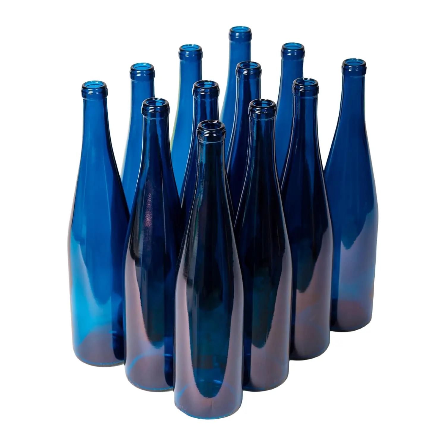 Decorative Cobalt Blue 750ml W13 Bordeaux Empty Wine Bottles, Pack of 12, for Wine Making & Drinks Storage - NO CORKS INCLUDED