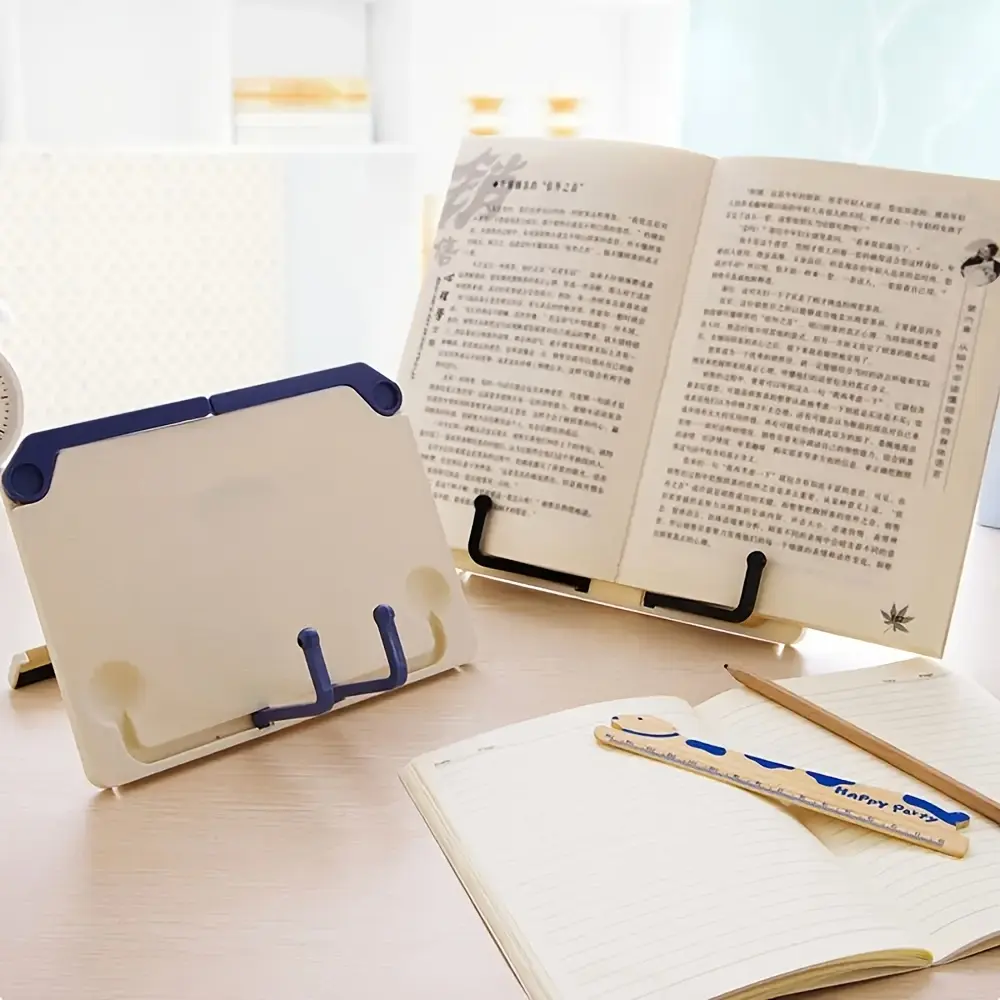 2pcs Adjustable Reading Book Stand - Ergonomic Bookends for Reading, Study, Music Score, Textbooks, Drawing & More - Space-Saving, Multi-Angle, Durable, and Portable Holder Office Essentials Desk Supplies Book Accessories Desk Accessory